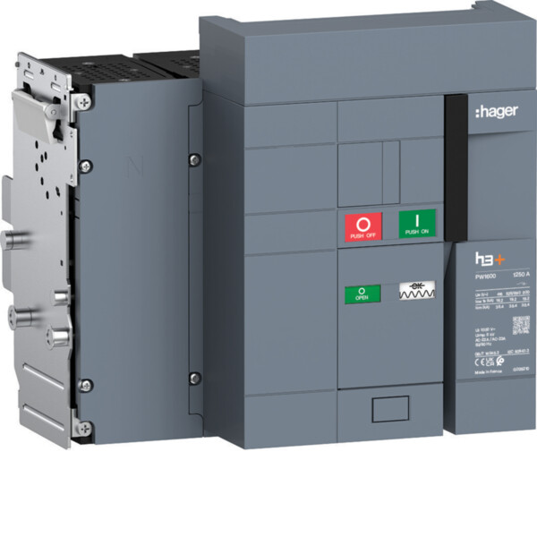 Interrupteur Sectionneur h3+ PW1600 4P 1250A Débrochable - Hager - HY1W412DS