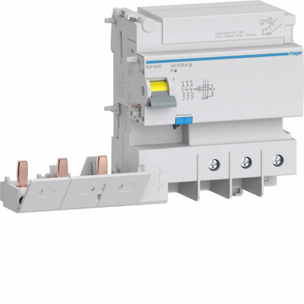 Bloc différentiel 125a 30ma 3p type f à bornes alignées - Hager - BDF380E