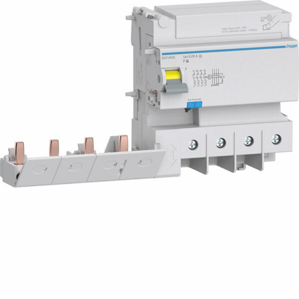 Bloc différentiel 125a 30ma 4p type f à bornes alignées - Hager - BDF480E