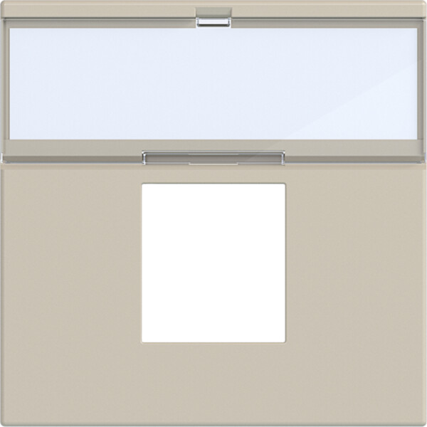 Enjoliveur rj45 porte étiquette gallery 2 modules sand, plastique sable mat - Hager - WXD206S