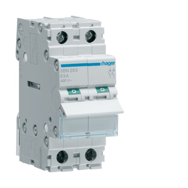 Interrupteur modulaire 2 pôles 63 A Hager - Hager - SBN263
