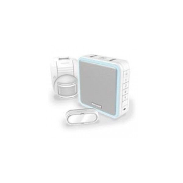 Kit Carillon Sans Fil Avec Transmetteurs Intégrés / Mode Sommeil / Halo Lumineux / Bouton Poussoir Et Détecteur De Mouvement DC915SEAL - Série 9 - Blanc - Honeywell Friedland - Honeywell Friedland - 967725