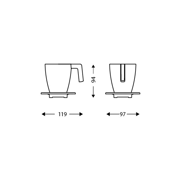 Plateau maestro 1 tasse 200ml/1 soucoupe noire - JVD - 8661164