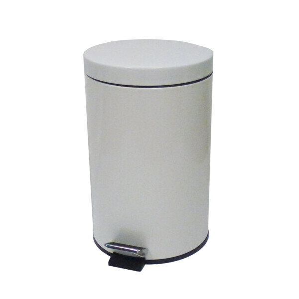 Collecteur à pédale 12l métal blanc - JVD - 899434