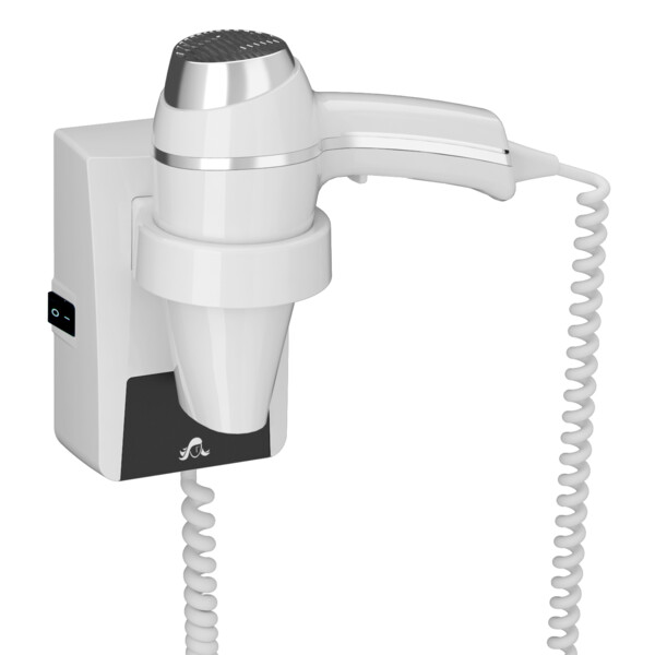 Sèche-cheveux JVD Clipper II blanc avec support base et bouton on/off - JVD - 8221196