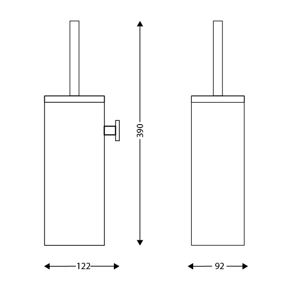 Balai brosse wc + support mural inox brossé - JVD - 8991063