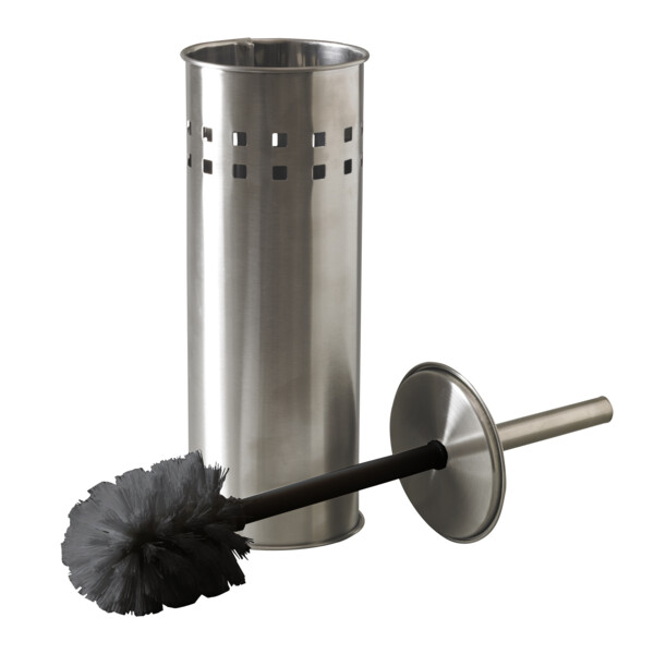 Balai brosse wc + support inox brossé - JVD - 899796