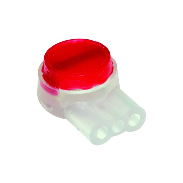 Connecteur de jonction et de dérivation pour fils souples et rigides basse tension 3 entrées - 0.4 à 0.9 mm - max.2.08mm - Klauke - 80213R