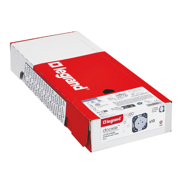 Lot de 10 prises de courant dooxie 2P+T blanc - Legrand - 300463