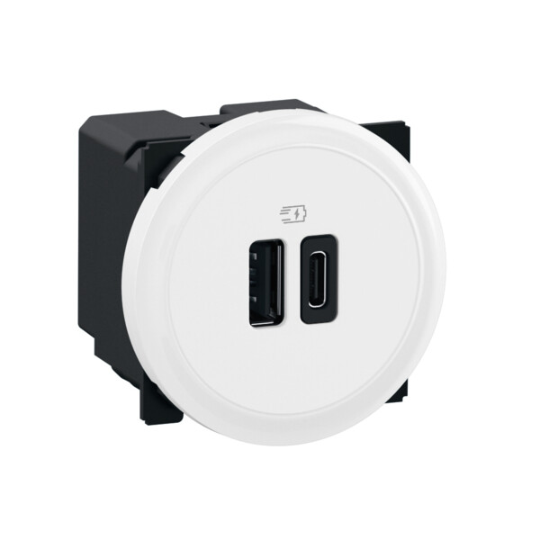 Double prise USB Type A+C Céliane Format Dépôt - 20W Power Delivery - Blanc - Legrand - CF0155
