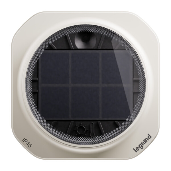 Capteur luminosité et temp. ext. sable avec panneau solaire - Legrand - 069502L