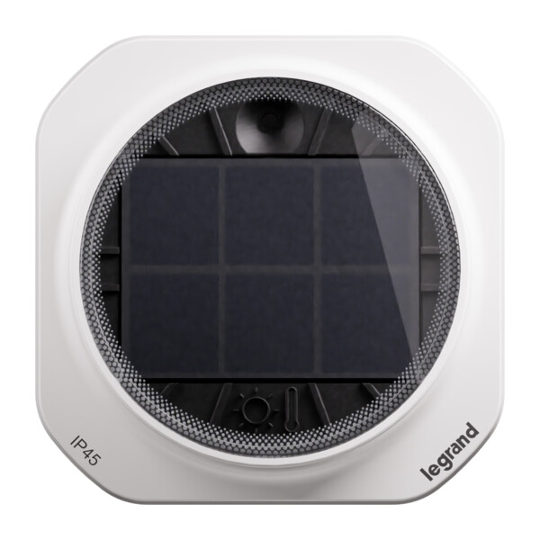 Capteur luminosité et temp. ext. blanc avec panneau solaire - Legrand - 069503L