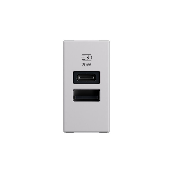 Mosaic prise USB A+C  20W PD 1 module - Blanc - Legrand - 077670LA