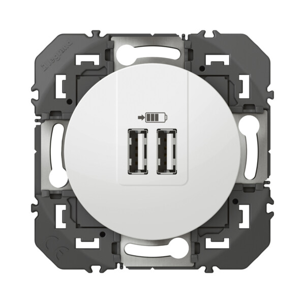 Legrand dooxie chargeur 2 usb a+a 2.4a 12 w blanc - Legrand - 095227
