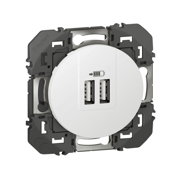 Legrand dooxie chargeur 2 usb a+a 2.4a 12 w blanc - Legrand - 095227