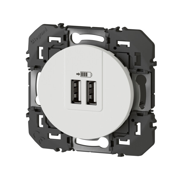 Legrand dooxie chargeur 2 usb a+a 2.4a 12 w blanc - Legrand - 095227