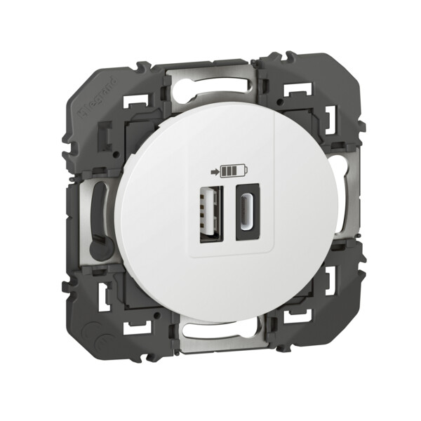Legrand dooxie chargeur 2 usb a+a 2.4a 12 w blanc composable - Legrand - 095228