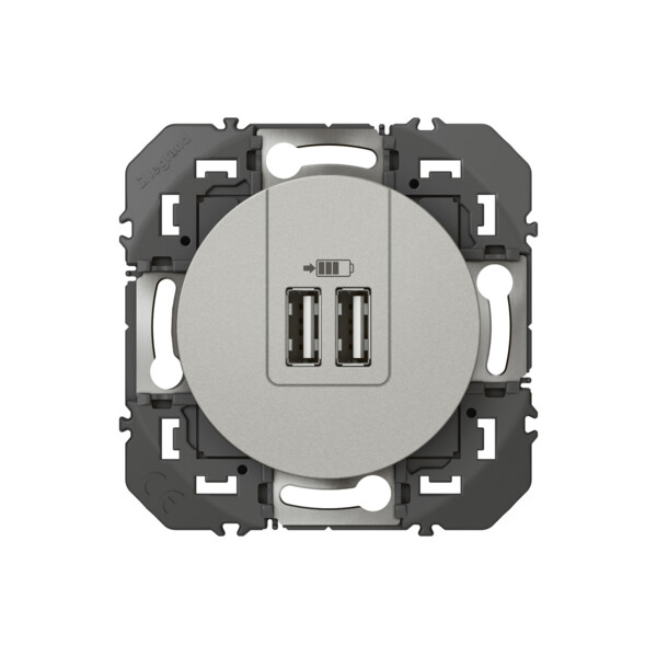 Legrand dooxie chargeur 2 usb a+a 2.4a 12 w alu composable - Legrand - 095257