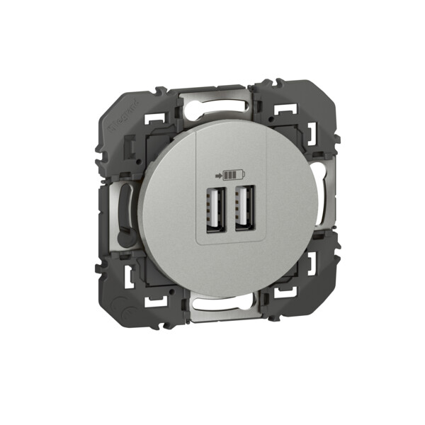 Legrand dooxie chargeur 2 usb a+a 2.4a 12 w alu composable - Legrand - 095257