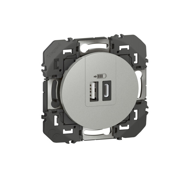 Legrand dooxie chargeur 2 usb a+c 3a 15 w alu composable - Legrand - 095258