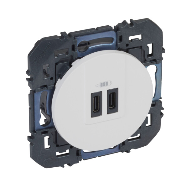 Legrand dooxie chargeur 2 usb c+c 3a 15 w blanc composable - Legrand - 095294