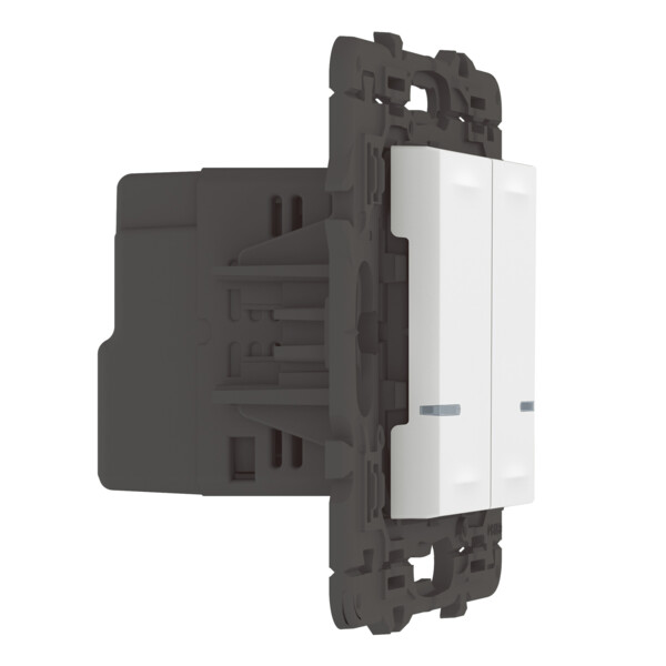 Interrupteur double connecté avec Neutre Mosaic With Netatmo 2x250W compatible Home + Control - blanc - Legrand - 077702LA