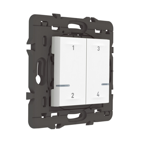 Commande sans fil 4 scénarios Mosaic With Netatmo, blanc, sans plaque, pile incluse - Legrand - 077709LA
