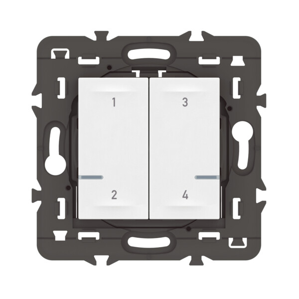 Commande sans fil 4 scénarios Mosaic With Netatmo, blanc, sans plaque, pile incluse - Legrand - 077709LA