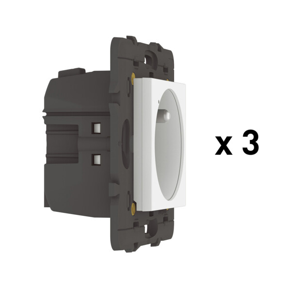 Pack 3 Prises Connectées Mosaic With Netatmo 16A 3680W avec Suivi de Consommation - Blanc - Legrand - 077738LA