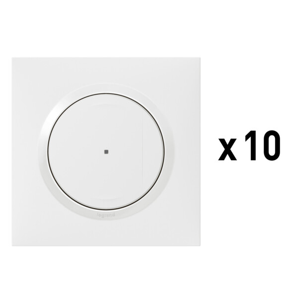 Lot de 10 Interrupteurs Connectés Dooxie With Netatmo avec Options Variateur et Neutre - Blanc - Legrand - 100086
