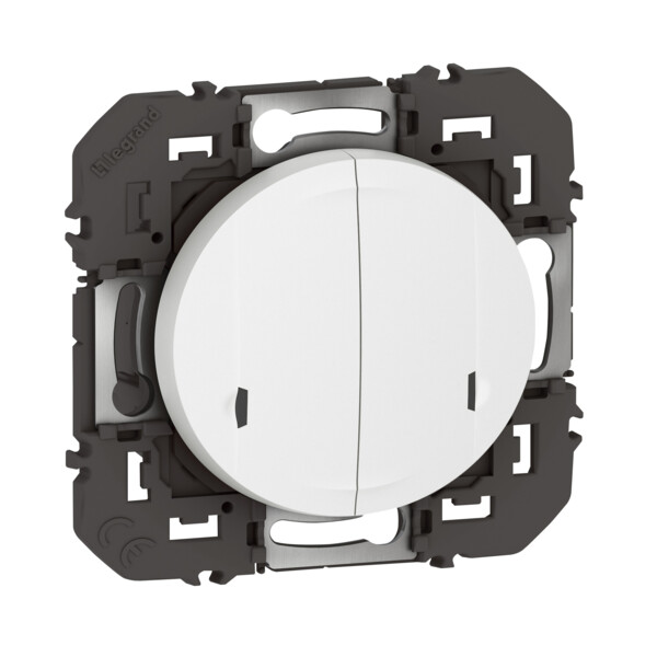 Interrupteur double connecté avec Neutre Dooxie With Netatmo 2x250W compatible Home + Control - Blanc - Legrand - 600082A