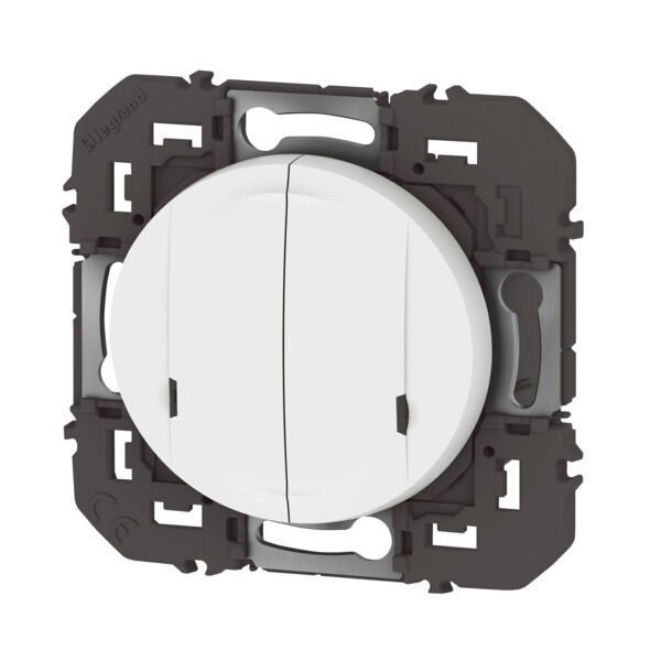 Interrupteur double connecté avec Neutre Dooxie With Netatmo 2x250W compatible Home + Control - Blanc - Legrand - 600082A