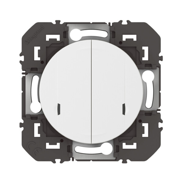 Interrupteur double connecté avec Neutre Dooxie With Netatmo 2x250W compatible Home + Control - Blanc - Legrand - 600082A