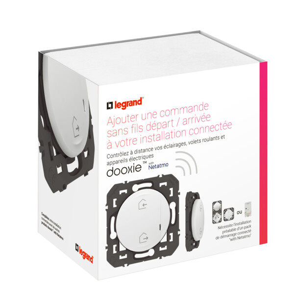 Commande sans fil Dooxie With Netatmo blanc pour scènes de vie connectée  - Legrand - 600085A
