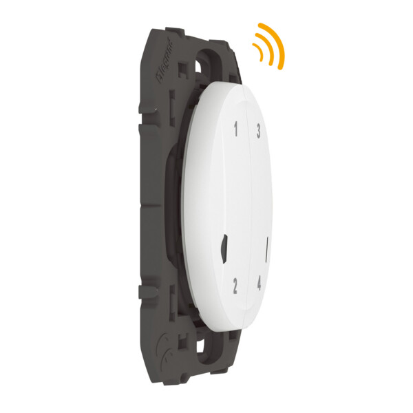Commande sans fil 4 scénarios Dooxie With Netatmo, blanc, sans plaque - Legrand - 600091A