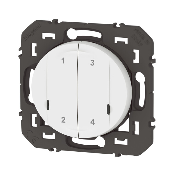 Commande sans fil 4 scénarios Dooxie With Netatmo, blanc, sans plaque - Legrand - 600091A
