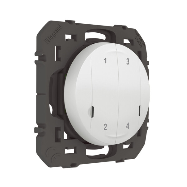 Commande sans fil 4 scénarios Dooxie With Netatmo, blanc, sans plaque - Legrand - 600091A