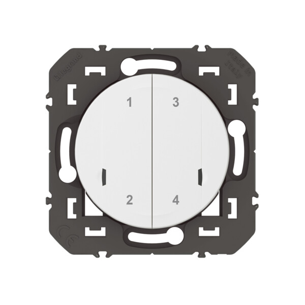 Commande sans fil 4 scénarios Dooxie With Netatmo, blanc, sans plaque - Legrand - 600091A