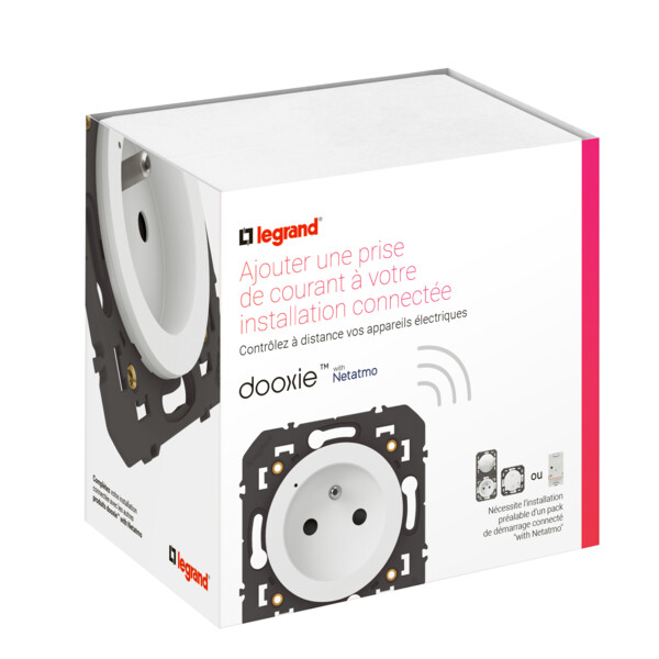 Prise de courant connectée Dooxie With Netatmo 16A avec suivi conso - Compatible Home + Control, blanc - Legrand - 600391A