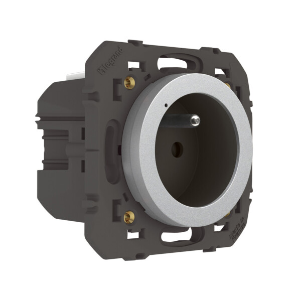 Prise de courant connectée Dooxie With Netatmo 16A avec suivi conso, effet alu, compatible Home + Control - Legrand - 600491A