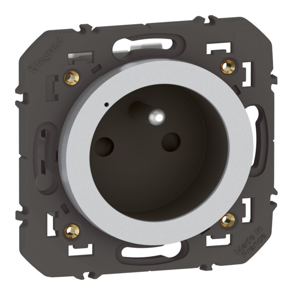 Prise de courant connectée Dooxie With Netatmo 16A avec suivi conso, effet alu, compatible Home + Control - Legrand - 600491A