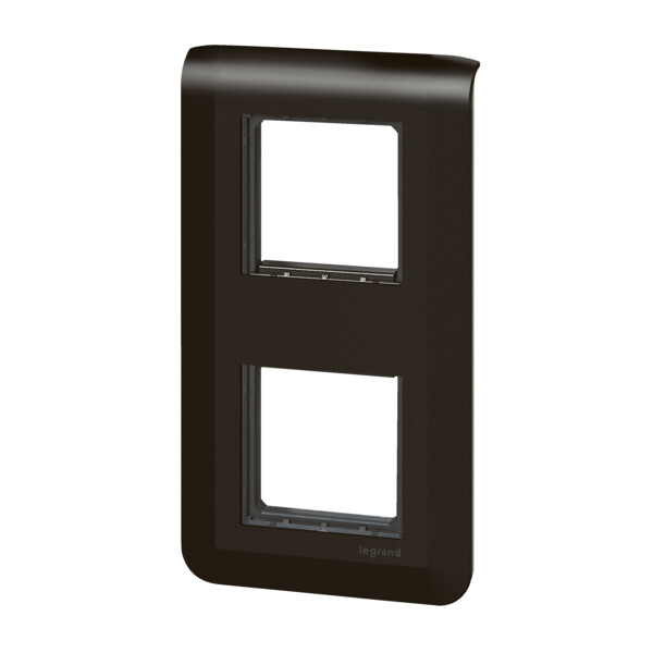 Mosaic support + plaque 2x2 modules montage vertical noir mat - Legrand - 099481
