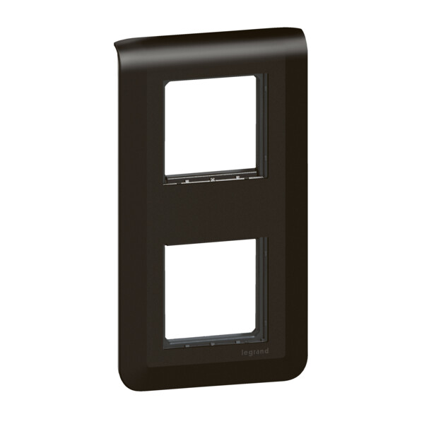 Mosaic support + plaque 2x2 modules montage vertical noir mat - Legrand - 099481