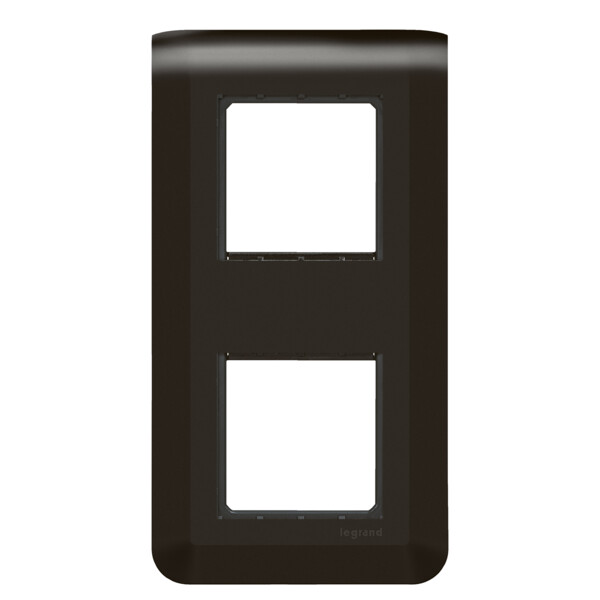 Mosaic support + plaque 2x2 modules montage vertical noir mat - Legrand - 099481