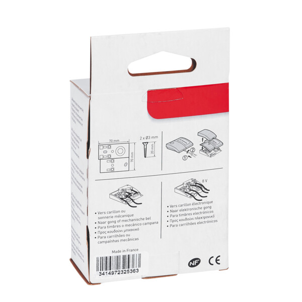 Sonnette salsa avec porte-étiquette et voyant 24v - Legrand - 094248