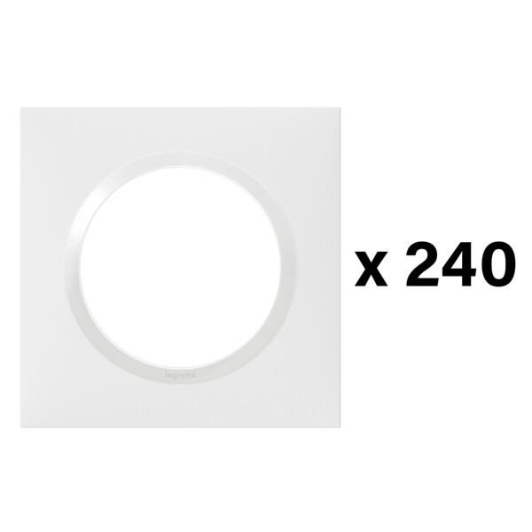 Lot de 240 plaques carrées dooxie 1 poste finition blanc - Legrand - 600614