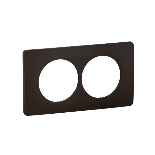 Plaque 2 postes noir mat - entr.57mm - Legrand - CP0126