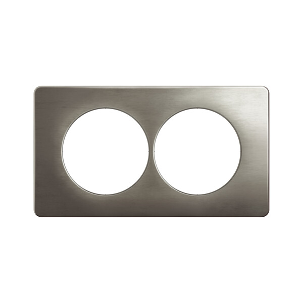 Plaque 2 postes acier satiné - entr.57mm - Legrand - CP1826