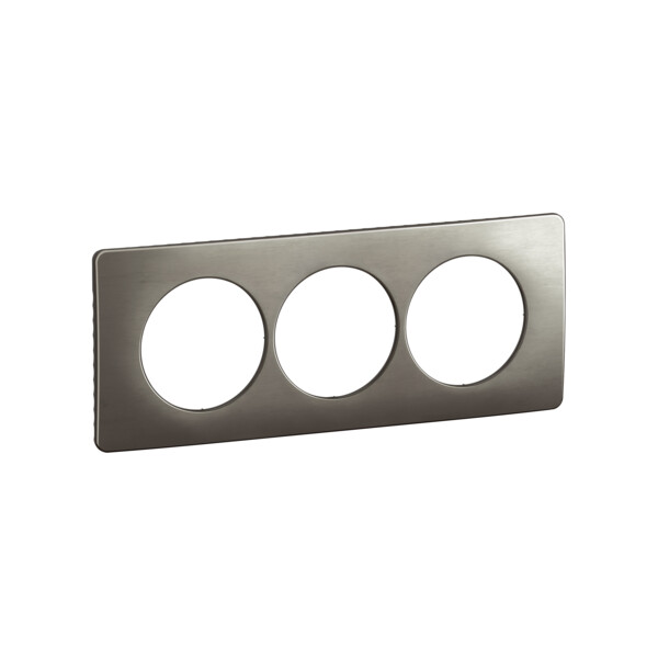 Plaque 3 postes acier satiné - entr.57mm - Legrand - CP1827