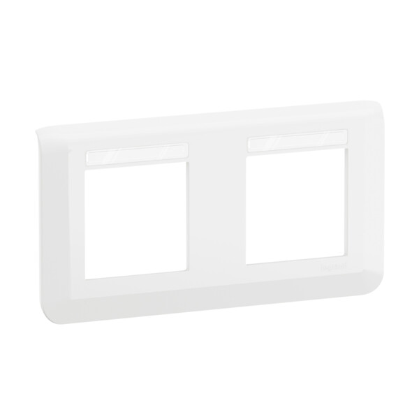 Plaque 2x2 modules horizontal porte-etiquette integre - Legrand - 078852L